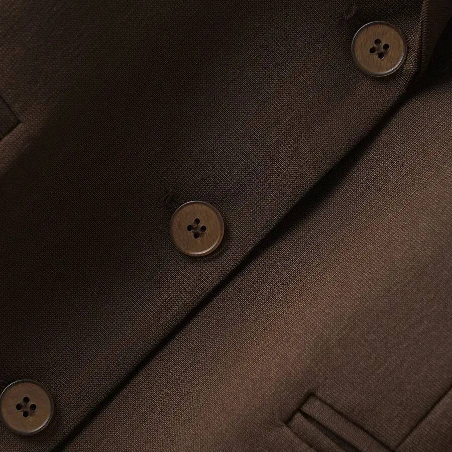 Brown Suit Vest for Women Spring and Autum Short Single-Breasted Slim Workplace Elegant Sleeveless Top Jacket dongdumaoyi