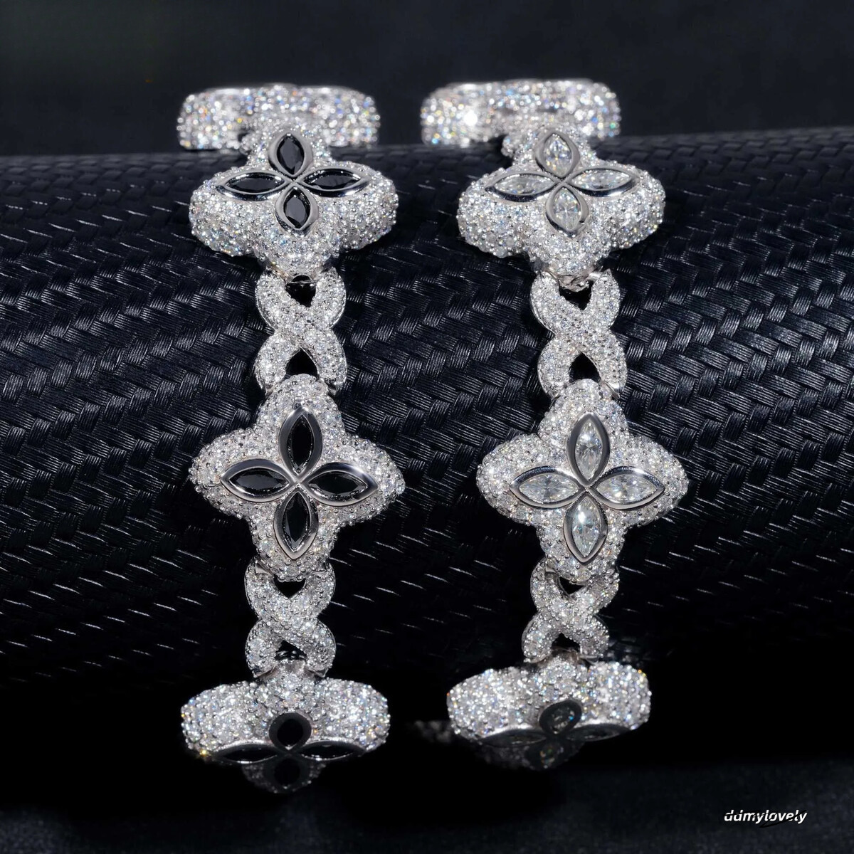 Four Leaf Clover Bracelet: Sterling Sier Moissanite Dia Tennis Bracelet - Elegant Lucky Charm Design Ddmylovely