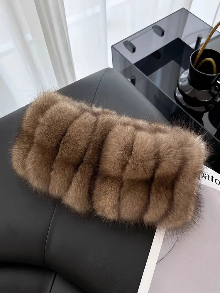 Fashion Women Real Sable Fur Scarf Style Lady Warm Soft Natural Mink Fur Shawl Wrap Neckerchief Scarves 251020