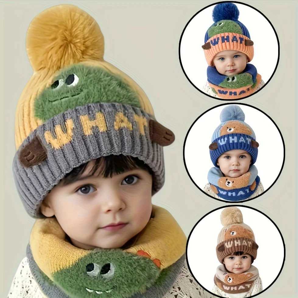 Hat Autumn and Winter Youngsterss Thickened Warm Ear Protection Hat Scarf Windproof and Coldproof Hooded Hat 38 Years OldL251024