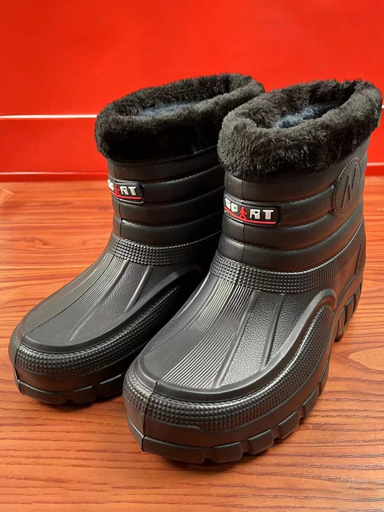 Mens Winter Thiened Waterproof Snow Boots Cotton oes for ly Warm round Toe Casual High Top Work Boots EVA Outsole251020