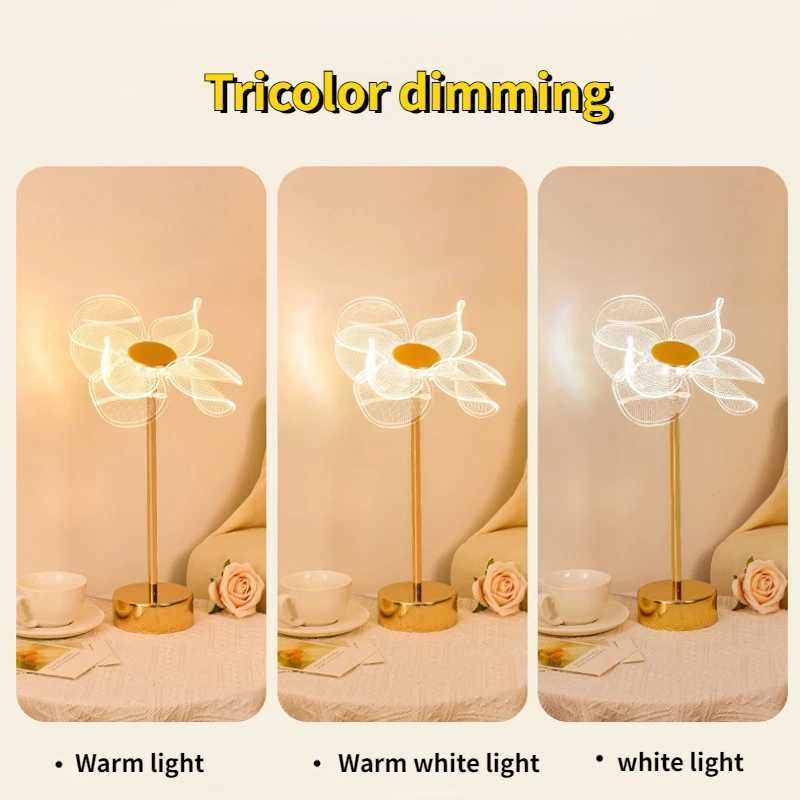 Table Lamp Retro Gold Acrylic Butterfly LED Desk Lamp Hotel Villa Art Decor LED Table Light Living Room Bedside LED Night Lights W251114