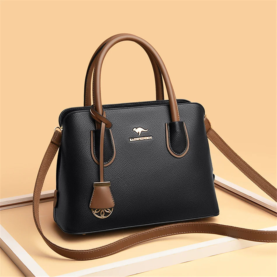 2 Layers Quality Leather Handbags Women Bags er Crossbody Bags for Women 2024 Large Capacity Tote Bag Sac A Main 251023
