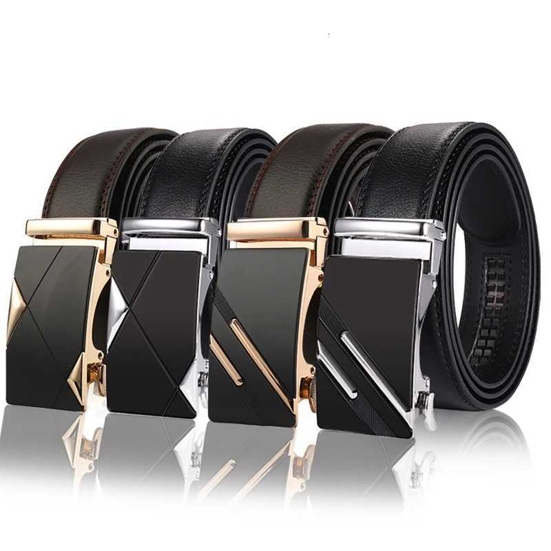 New mens belt automatic buckle pants belt cowhide automatic buckle formal business mens belt with suit belt W251024