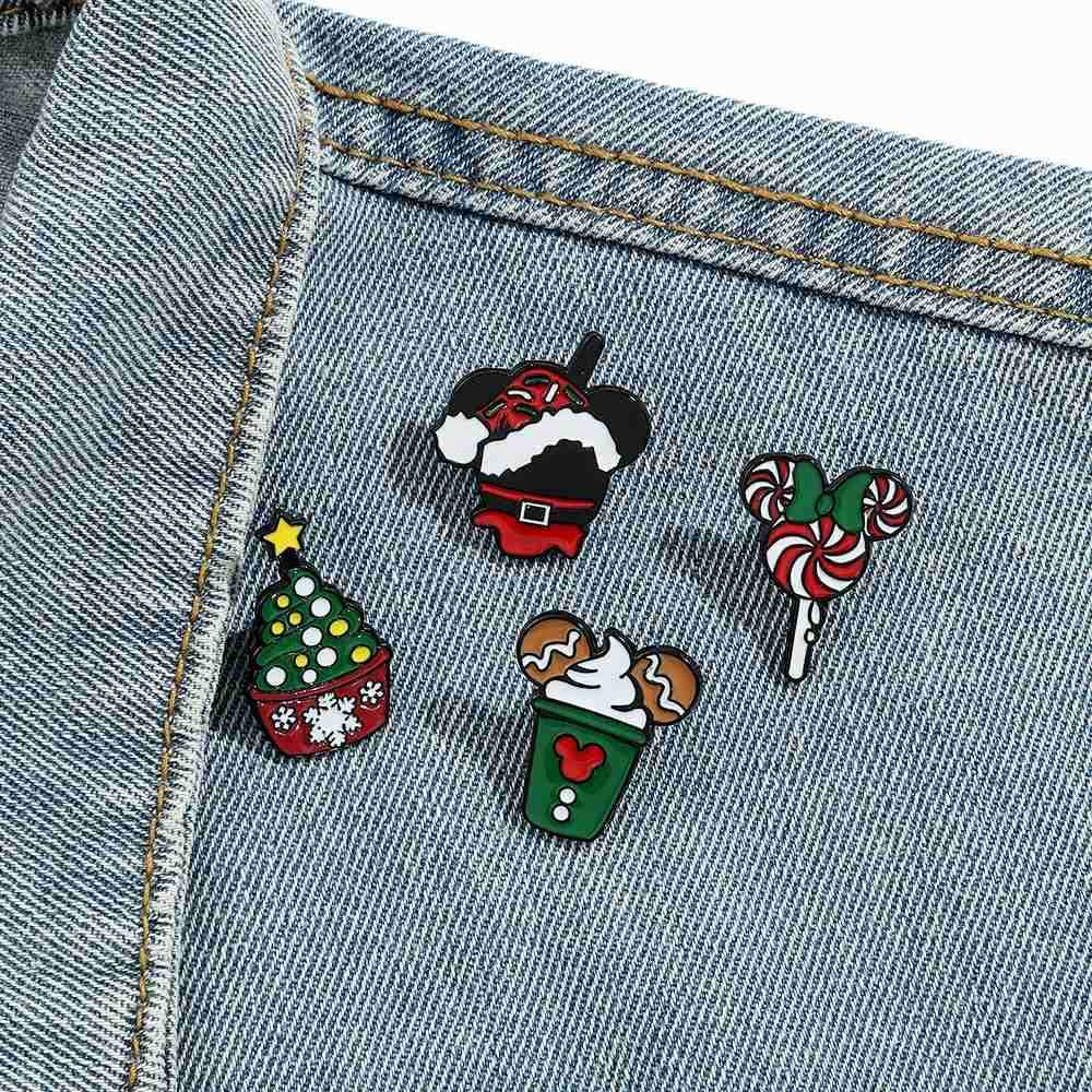 Disney Charming Christmas Ornament Collection Exclusive Mickey-shaped Enameled Button Crafted from Durable Materials