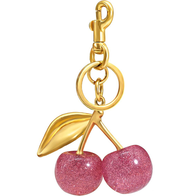 designer keychain high quality crystal cherry bag pendant creative exquisite keychain