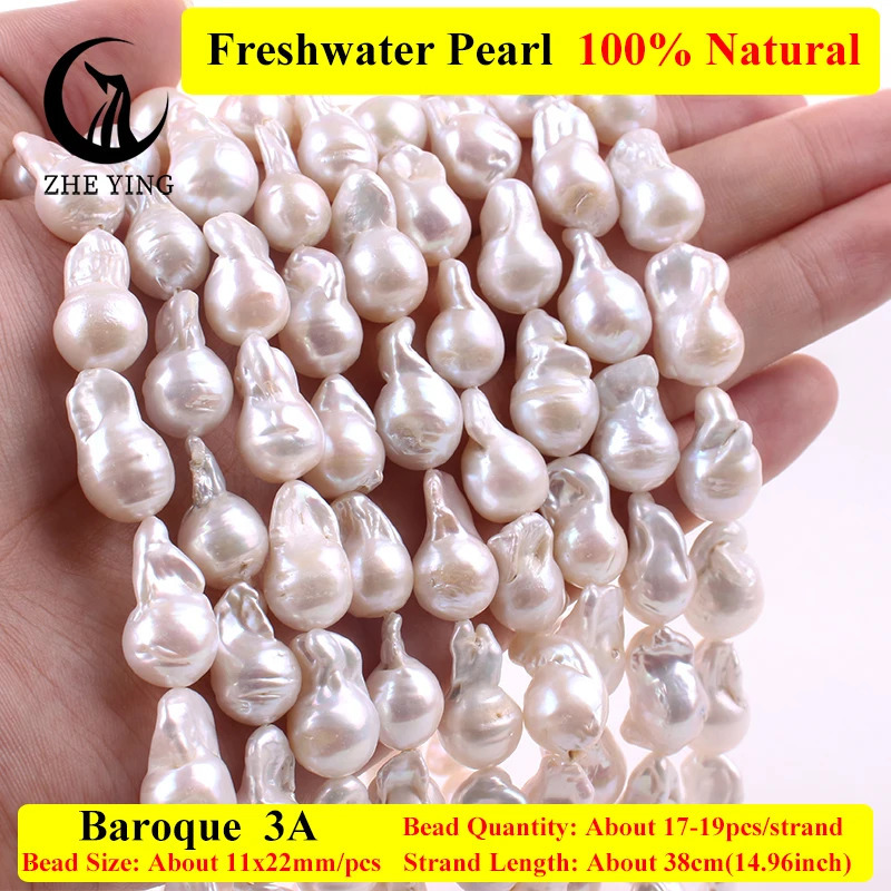 Zhe Ying 5A Baroque Freshwater Pearl 100 Real Irregular White Mother of Pearl Beads for Jewelry Making DIY Bracelet Accessories 251016