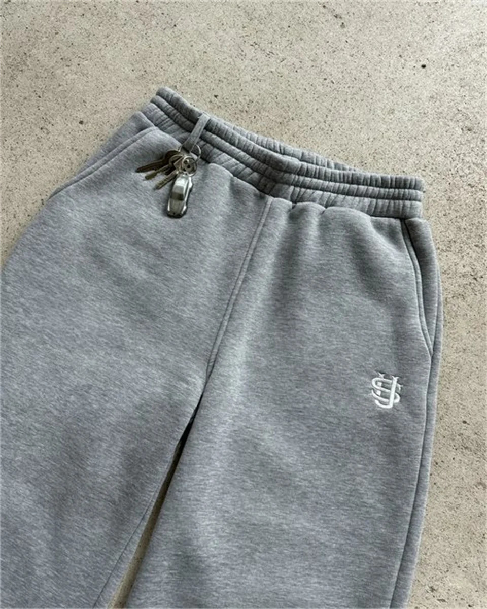 Unisex Tracksuit Pants Y2K Retro Loose Straight Pants Personalized Leg Zipper Embroidery n Hip Hop Harajuku Casual Pants 251020