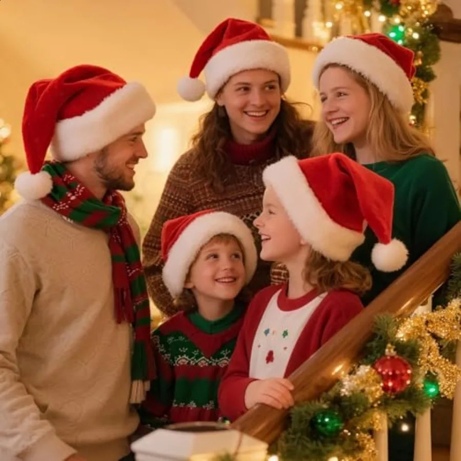 Santa Christmas Hat for Men and Women Adult Unisex Xmas Holiday Comfort Hat Extra Thicken Classic Ideal for Year Fes 251023