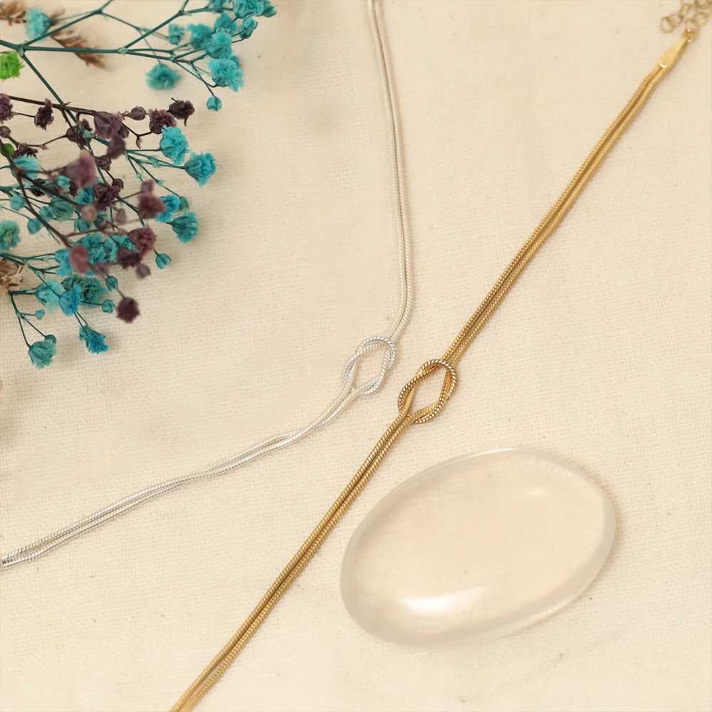 eManco Delicate Round Snake Chain Knotted Couple Friendship Bracelet Stainless Steel GoldPlated Fashion Jewelry WholesaleW251024