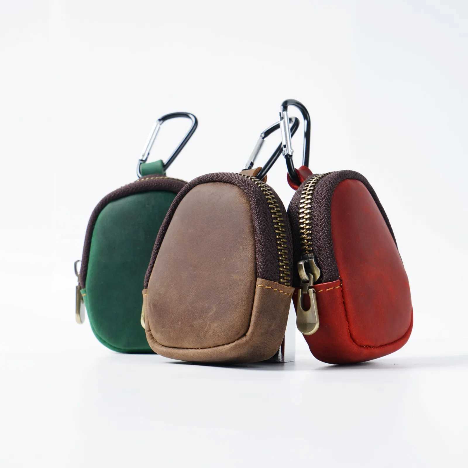 Genuine Leather Small Coin Purse Mini Change Pouch Earphone Bag Keys Holder Case with Zipper Closure for Women Men Z251023
