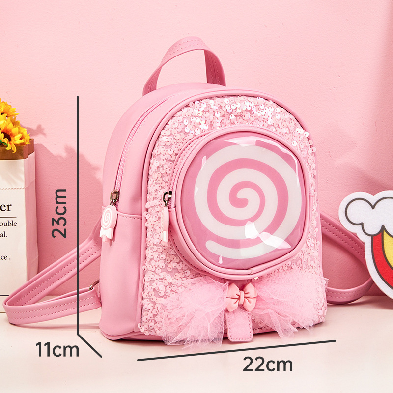New designer fashionable girl backpack, casual travel lollipop backpack, LED light cute princess children's backpack