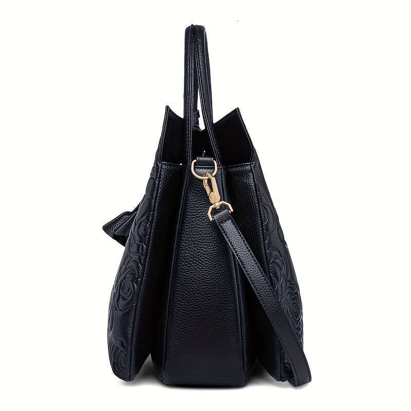 An Elegant Zippered Handbag, Stylish Wo, A Casual Floral-Patterned Handbag For Work.