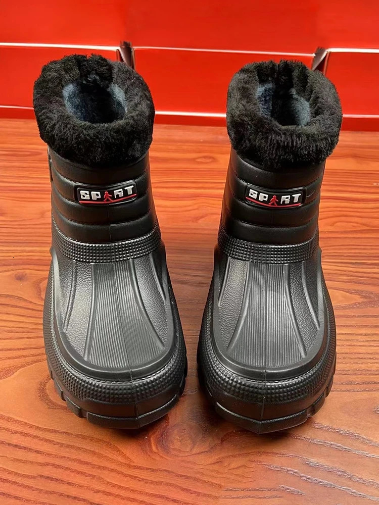 Mens Winter Thiened Waterproof Snow Boots Cotton oes for ly Warm round Toe Casual High Top Work Boots EVA Outsole251020