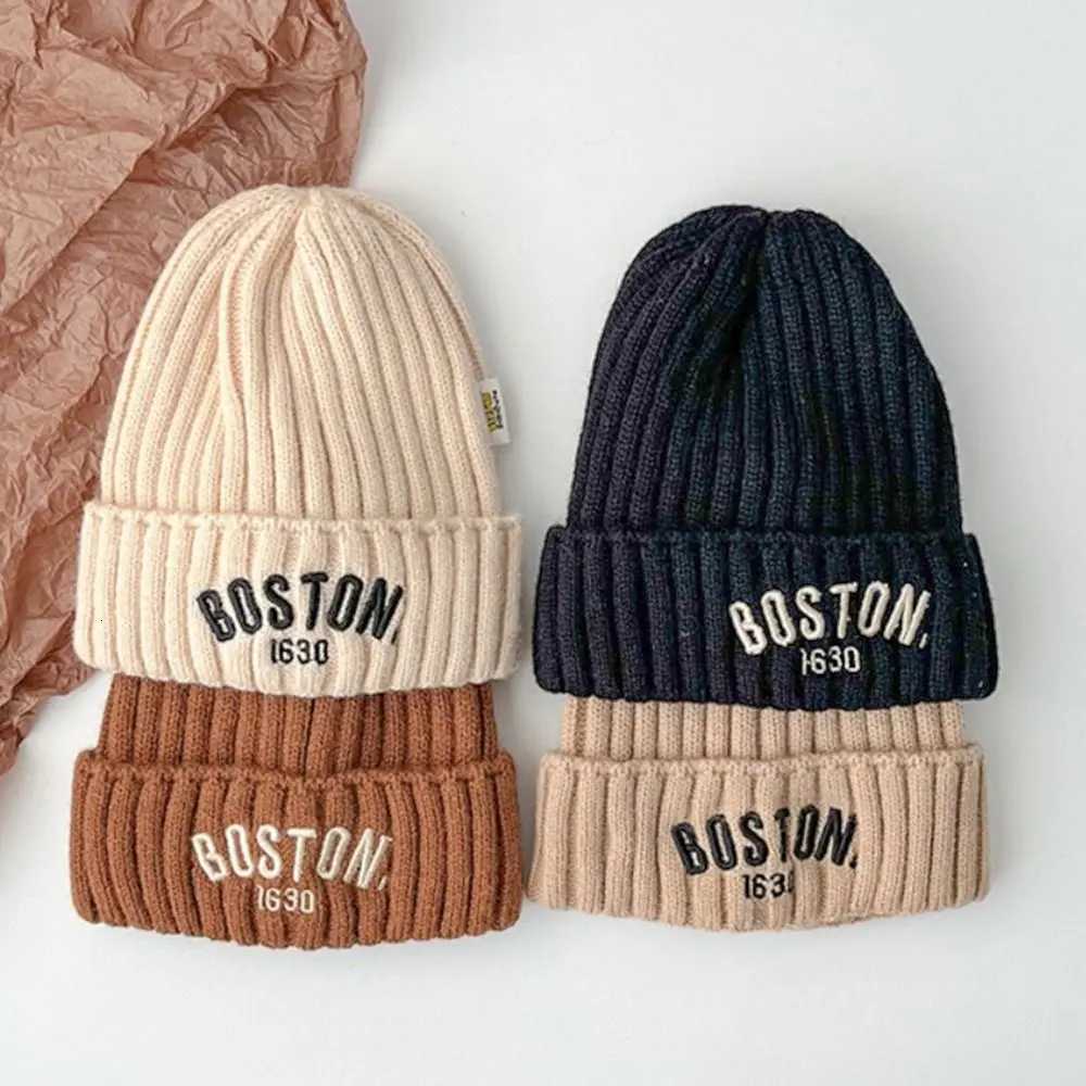 Winter Wool Baby Warm Ear Protection Hat Kids Earmuffs Cap Cartoon Toddler Woolen Knitted Hats 15 Years Children BeaniesL251024