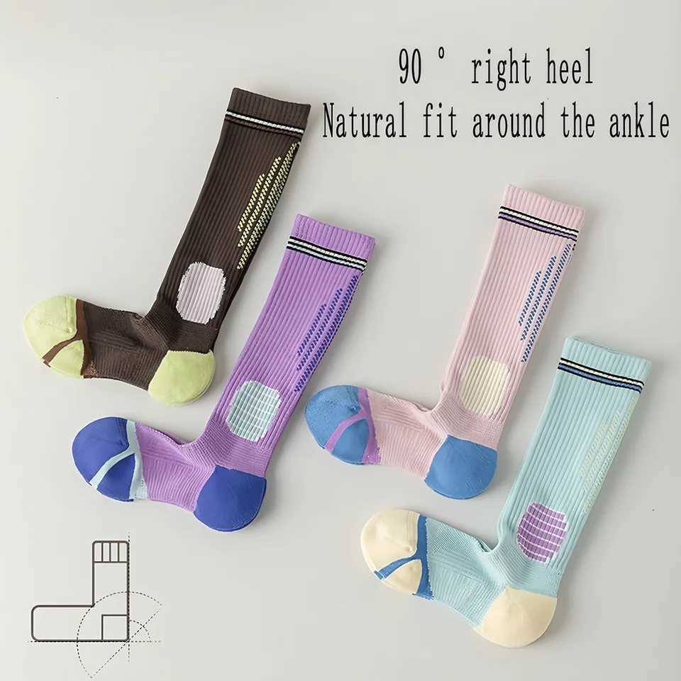 Womens sports socks professional long tube fitness pressure socks suitable for calf socks during exercise elastic socks Y251024