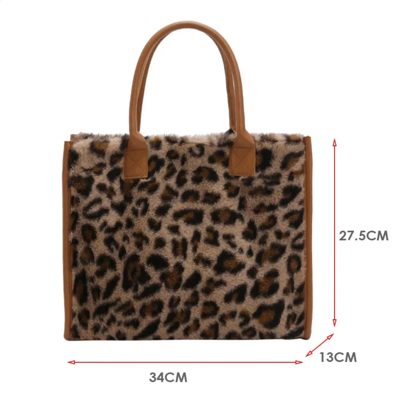 Retro Leopard Pattern PU Leather Plush n Autumn and Winter Fashion Western Style Womens Small Handbag Underarm Bag 251018