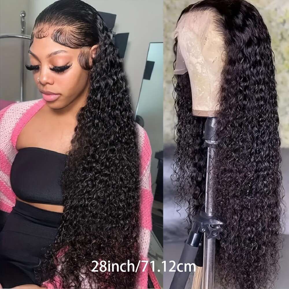 13x4 Water Wave Human Women, 250% Density HD Lace Front, Pre-Plucked with Baby Hair, Super Soft & Tangle-Free, Elegant Style for or Special Ocns, Ever