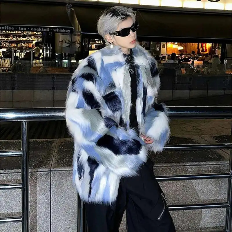 LUZHEN Fur Coat Stylish Color Contrast High End Autumn Winter Thick Warm Plush Original Tops LZ7988 251016