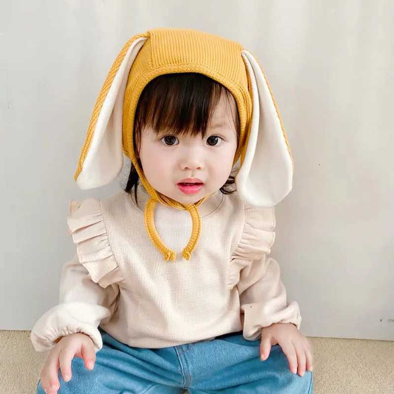 Long Eared Rabbit Baby Headgear Bonnet Winter Infant Ear Protection Hat Solid Cotton Warm Kids Pullover Cap 524M Toddler BeanieL251024