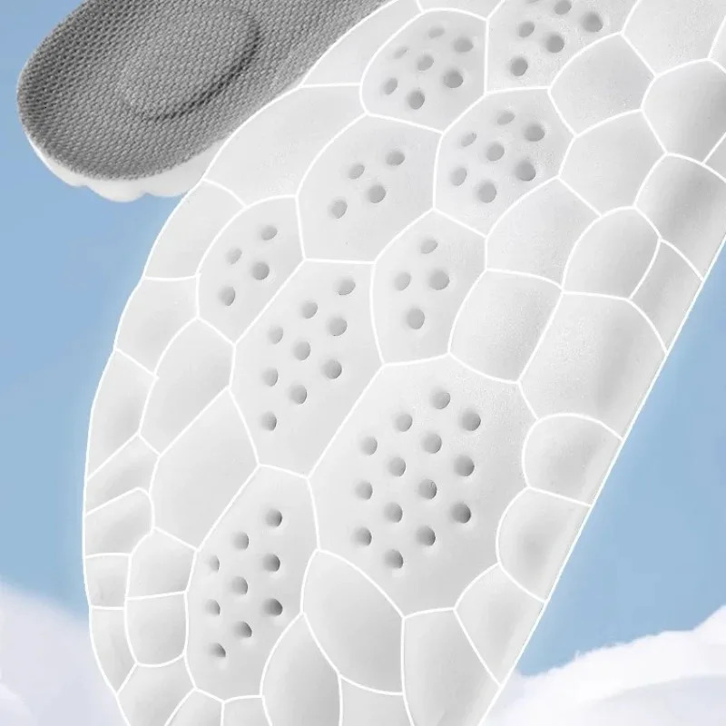 1Pair 4D Latex Sports Shock Absorption Insole PU Memory Foam Breathable Arch Support Orthopedic Shoes Pad251020