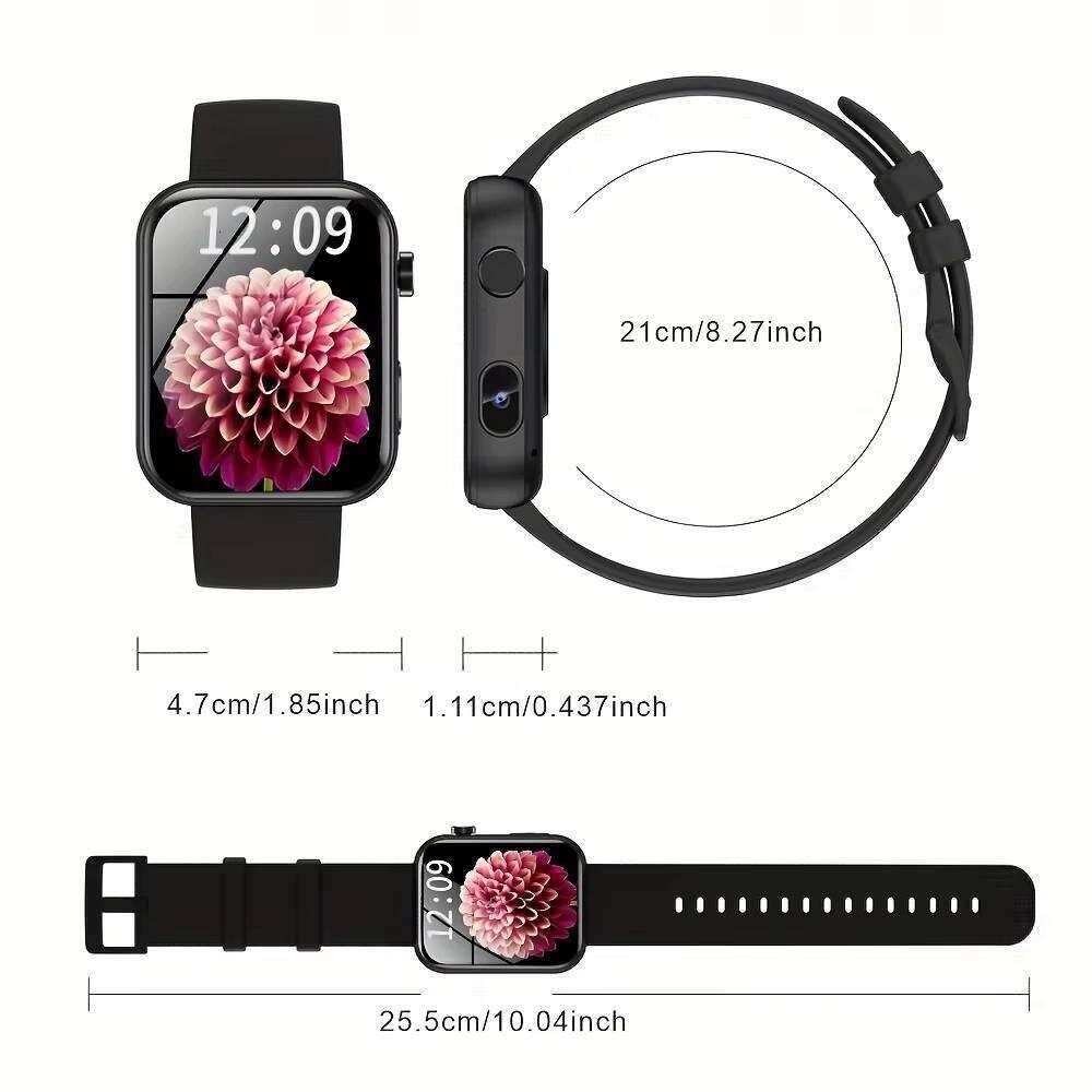 Senbonuo P51 Square for Men Women with BT Call, Camera, Video Recording, Local Music Playback, and Sports Smart Watch