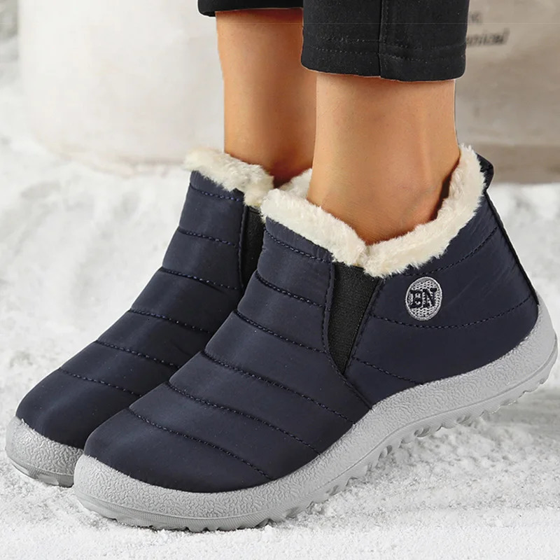 Womens Boots Women Winter Boots Warm Fur Winter Shoes For Women Snow Boots Lightweight Ankle Botas Mujer Black Combat Botines251020