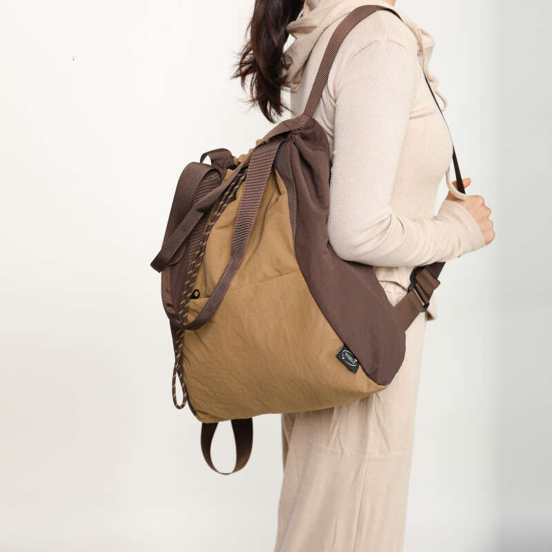 New Nylon Backpack For Women Color Block Yoga Sports Bag Large Capacity Tote Bag High Quality