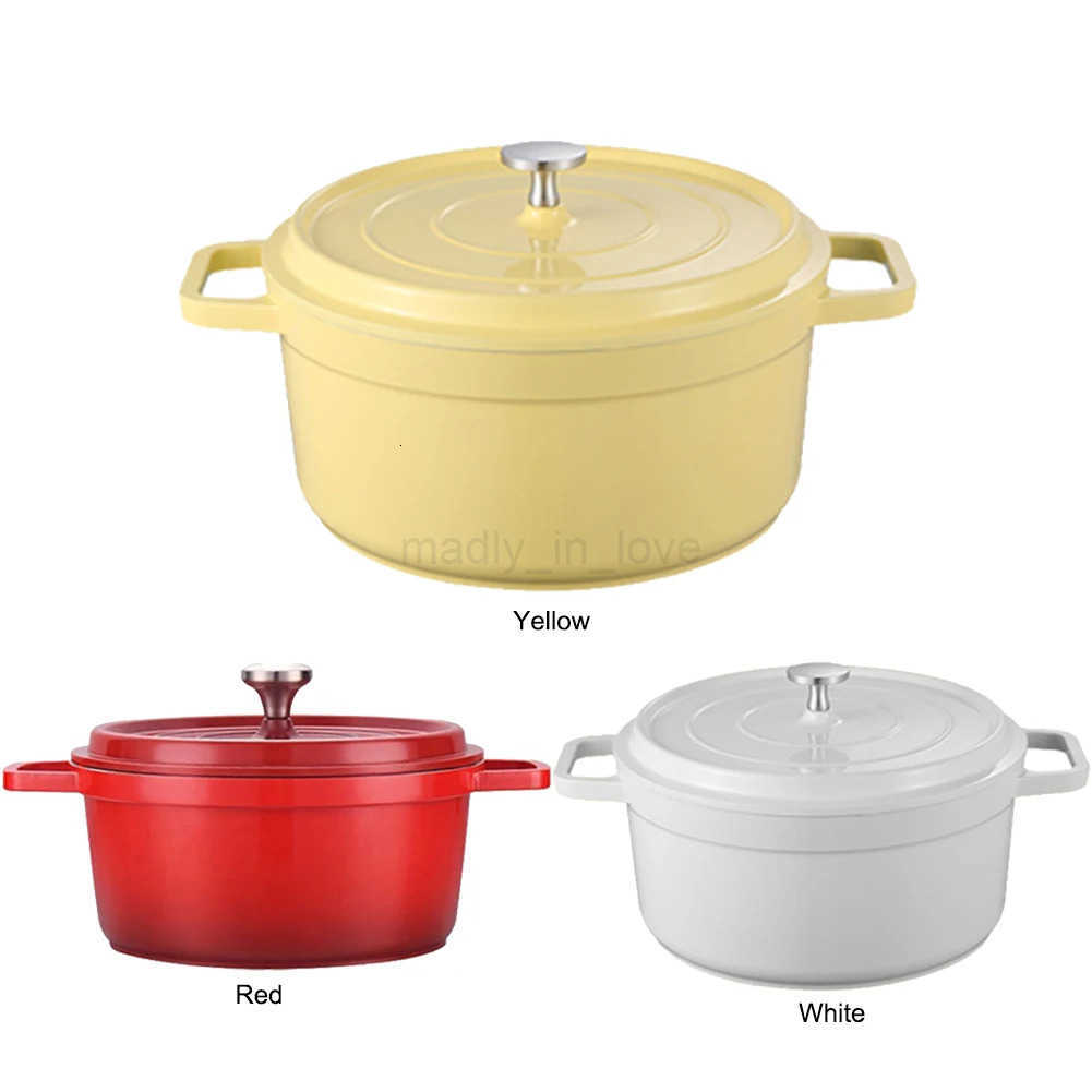 Enameled Cast Aluminum Dutch Oven with Lid Mini Cast Aluminum Pot Casserole Dutch Oven Cast Aluminum Pot Home Cooking Cookware M251024