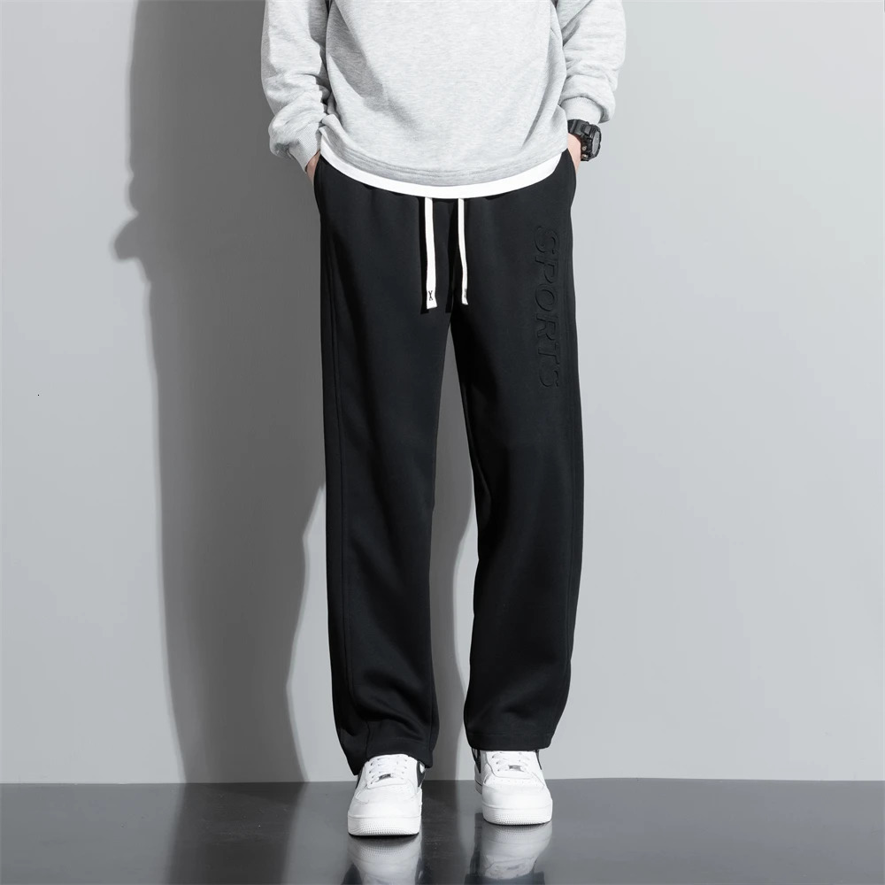 2025 AutumnWinter 190 Tall Mens Trousers 3D Letter Extralong Trouser Length 115cm Elastic Waist Casual Sportswear Pants 251020