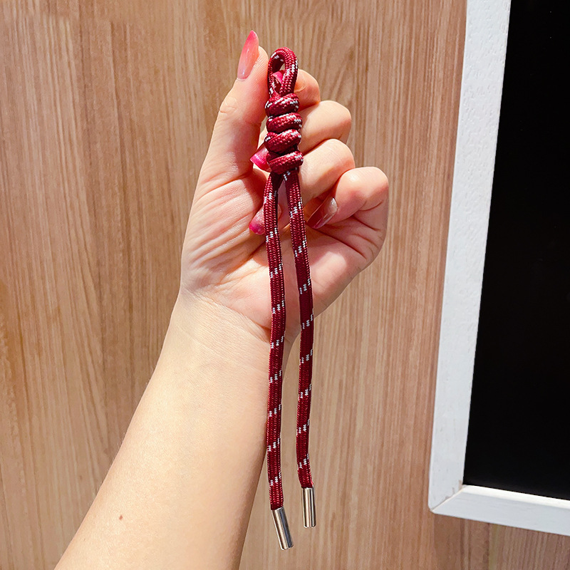 Wholesale Colorful Ins-Trend Handmade Woven Rope Keychain - Viral Bag Lanyard, DIY Creative Knotted Bracelet