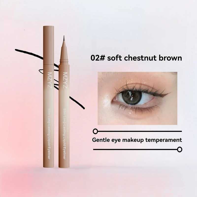 Eyeliner Pen Waterproof Sweat Proof Anti Rubbing Non Smudging Durable Novice Pseudo Plain Color 001mm Super Fine Brush MakeupL251024
