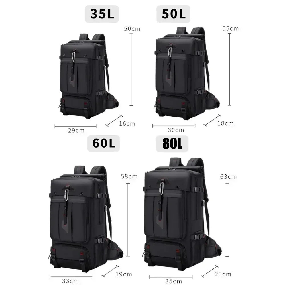 Men 35506080L Travel Backpack Laptop Business Dual Use Backpack Expandable USB Port Bag Large Capacity Waterproof Backpack 251021