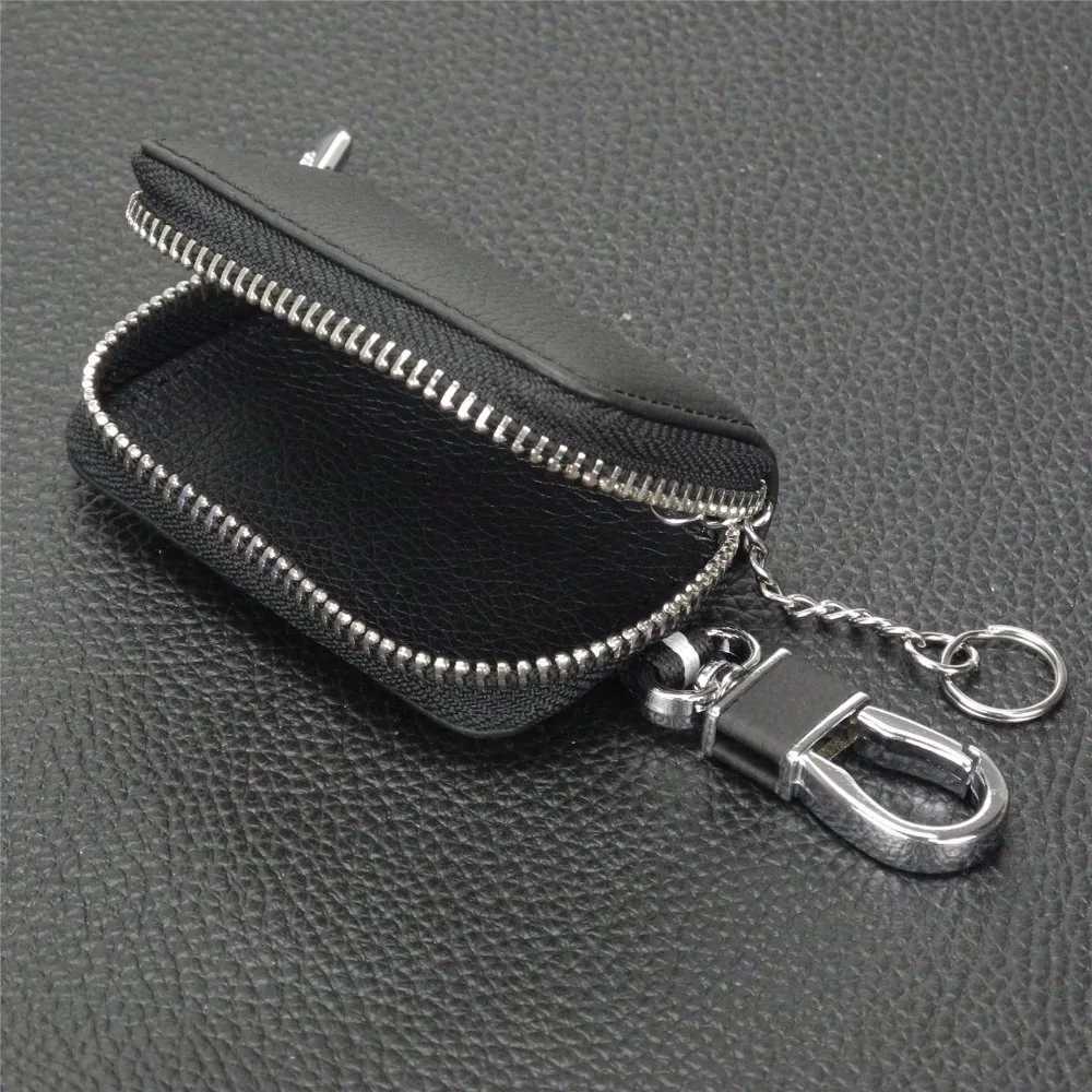 jingyuqin Fashion Genuine Leather Car Key Wallets Men Key Holder Housekeeper Keys Organizer Women Zipper Case Bag Pouch Purse Z251023