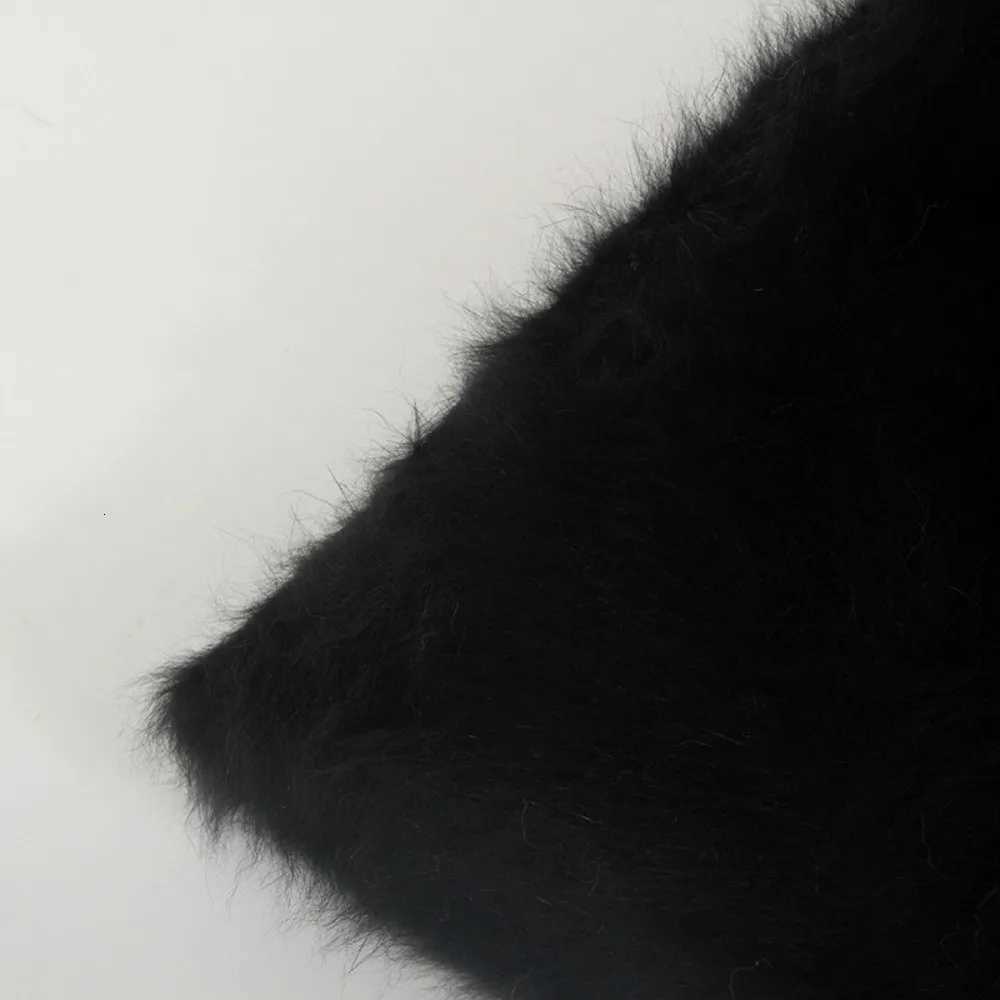 Temperament Knitted Plush Bucket Cap Furry Warm Winter Fisherman Hat Windproof Solid Color Anticold Bucket Hat AutumnL251024