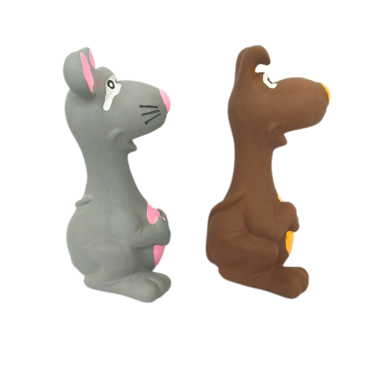 Rubber Squeaky Chewy Dog Toy Soft Natural Latex Screaming Sound Interactive Mouse Dog Toys with Bright Colors for Small and Medium Dogs 4pcs/Pack