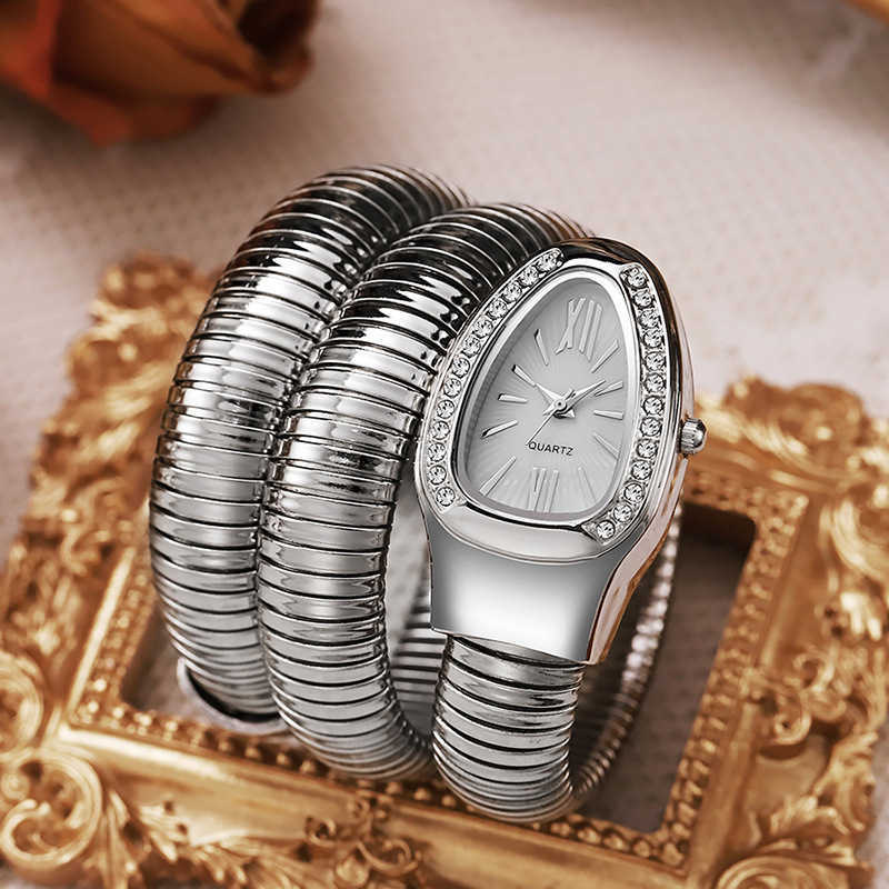 Honghong SnakeShAPed WATCH Womens Fashion WATCH Creative HipHop Quartz WATCH Personality WATCH Z20251024