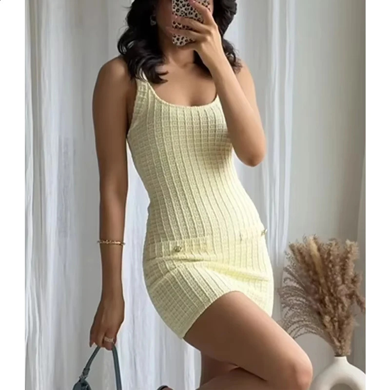 MUJER 2025 Knitted Short Dresses for Women Bodycon Mini Dress Woman Backless Beach Dress Women Sleeveless Womens Summer Dress 251023