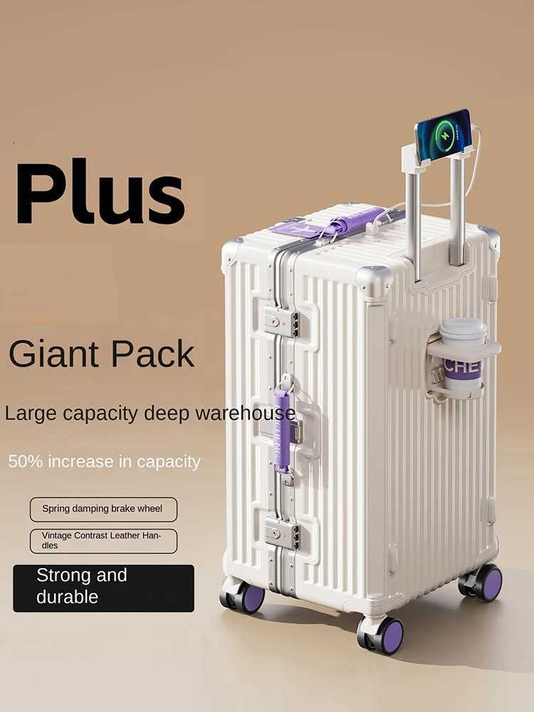 283032 inch Travel Suitcases Large Capacity New Strong and Durable Thickened PC Aluminium Frame Trolley Suitcase 20 CarrierW251024