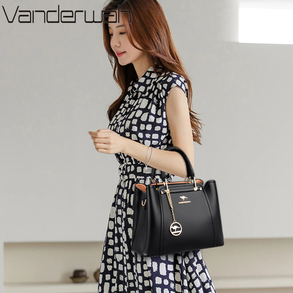 2024 Women er 3 Layers Shoulder Crossbody Sac Ladies Large Capacity Leather Handbags Shopper Messenger 251023ww