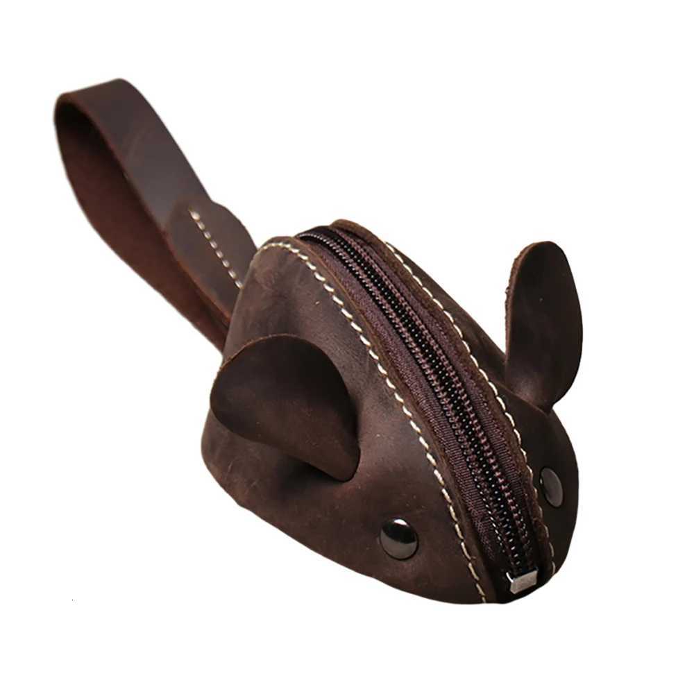 Genuine Leather Coin Purse Creative Cute Mouse Storage Bag Trend Zipper Pocket MenWomen Portable Wallets Childrens Key Bags Z251023