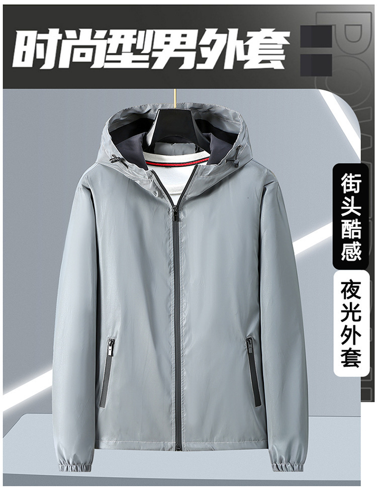 2025 New Outdoor Designer Hoodie Jacket Tracksuit Men Polo Veste Coat Sports Casual Jacket Luminous Coat Men's Cross-border Hot-selling Reflectiv