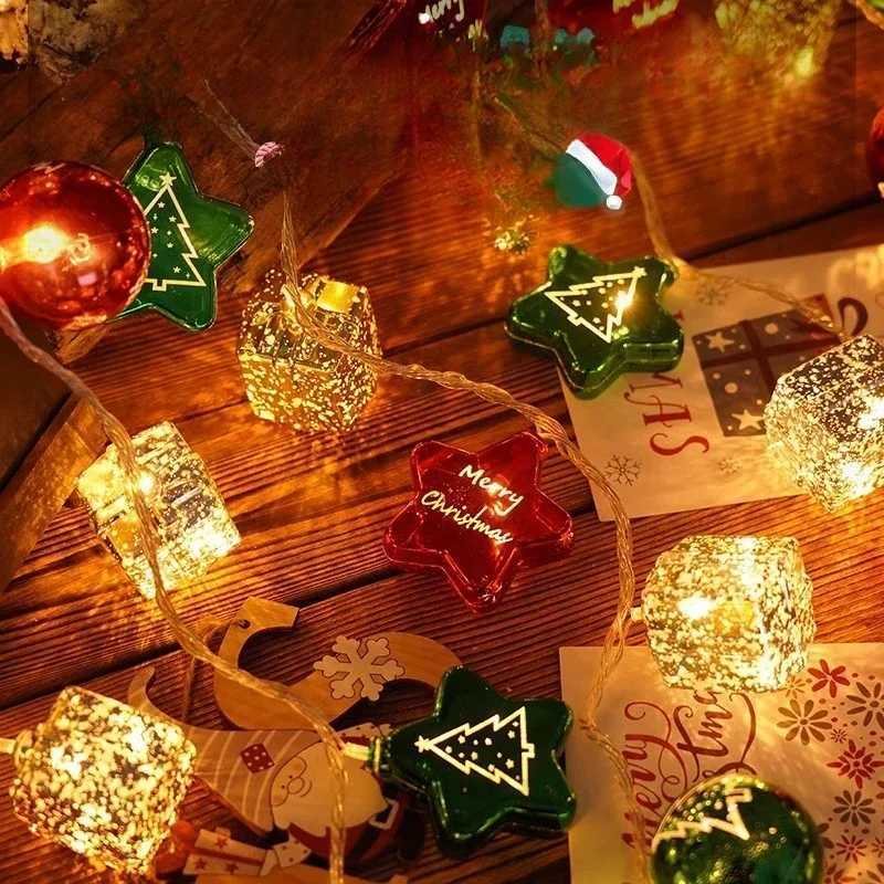 14PCS Christmas Led String Lights Christmas Tree Ambient Lights Christmas Color Lights Holiday Decoration Pentagram Lights C251024