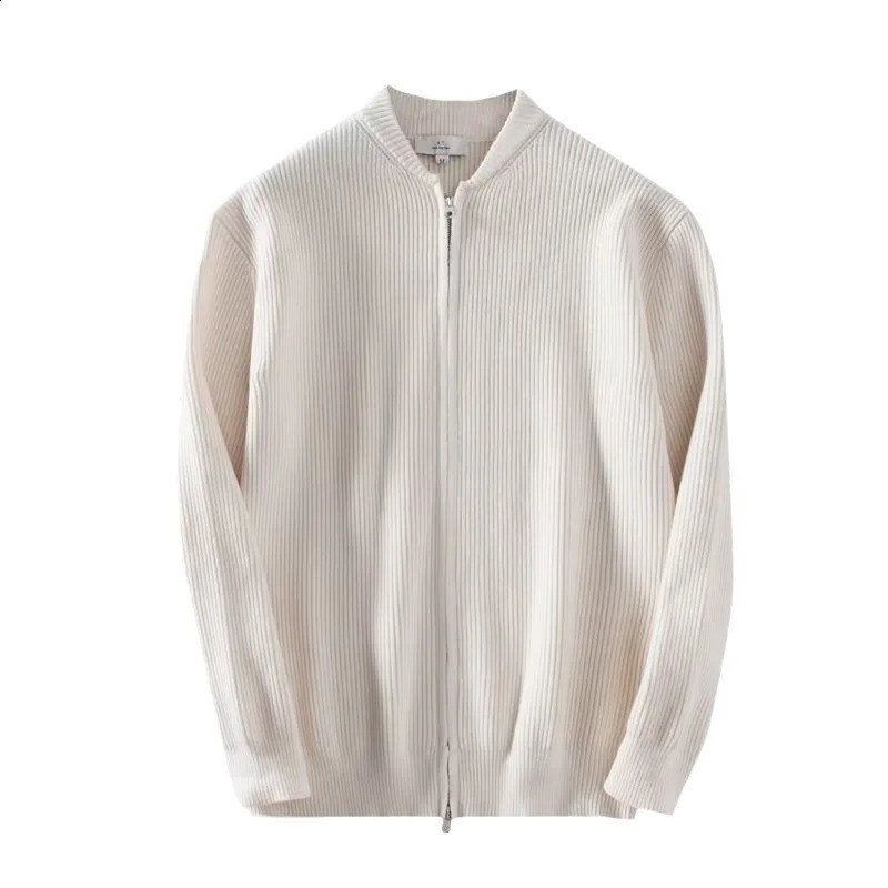 2025 autumn and winter mens casual fashion warm knit cardigan sweater highend simple Korean version top zipper jacket 251015