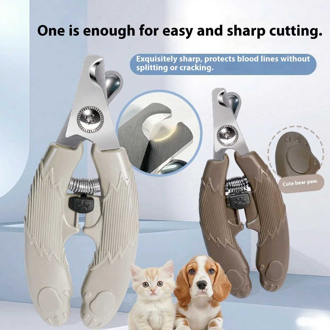 Bear Shape Pet Nail Clipper for Cats Dogs Stainless Steel Grooming Tool with Safety Guard Nail Trimmer Z20251024