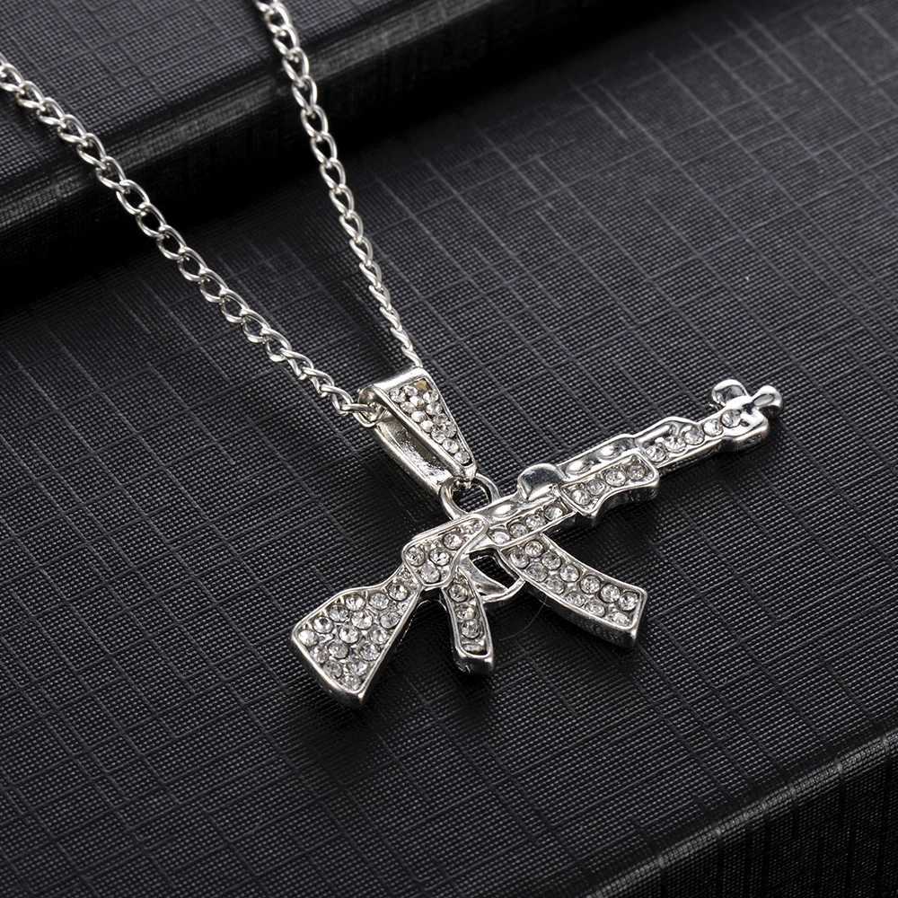 Fashion Necklace Machine Gun Assault Rifle AK47 Pendants Short Long Women Men Colar Gift Jewelry ChokerXJ251024