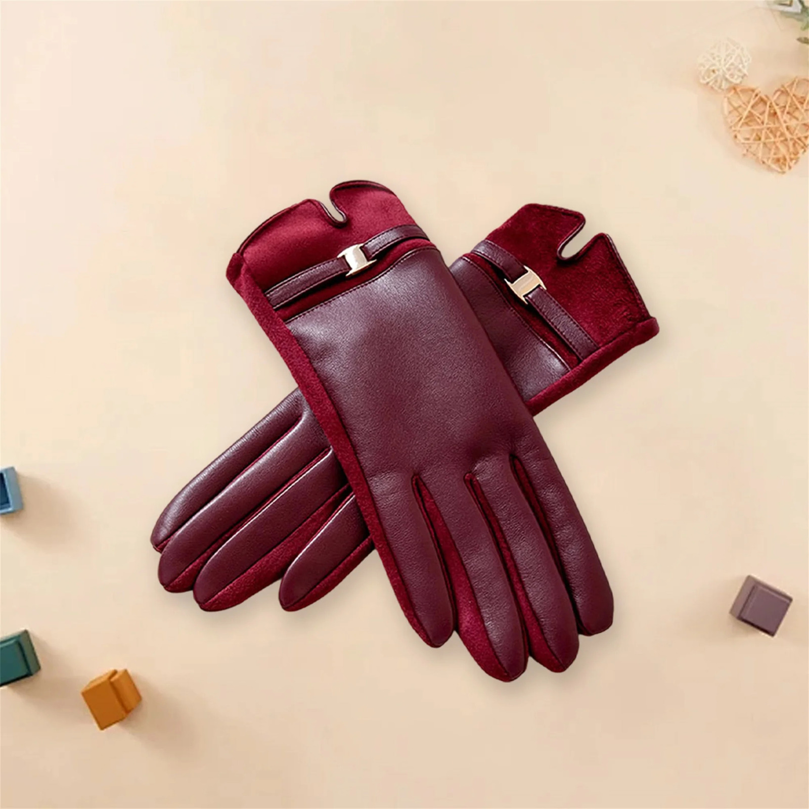 Women Winter Gloves Faux Fur Lined Waterproof Touch Screen Gloves Thermal Gloves for Snowy Weather Activities Outdoor 251020
