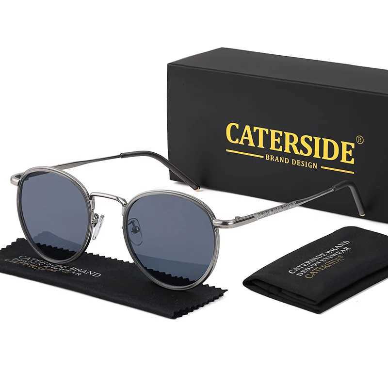 CATERSIDE Retro Round Sunglasses Mens Punk Metal Frame Brand Design Sun Glasses for Womens Party Travel Eyewear Business UV400T251024