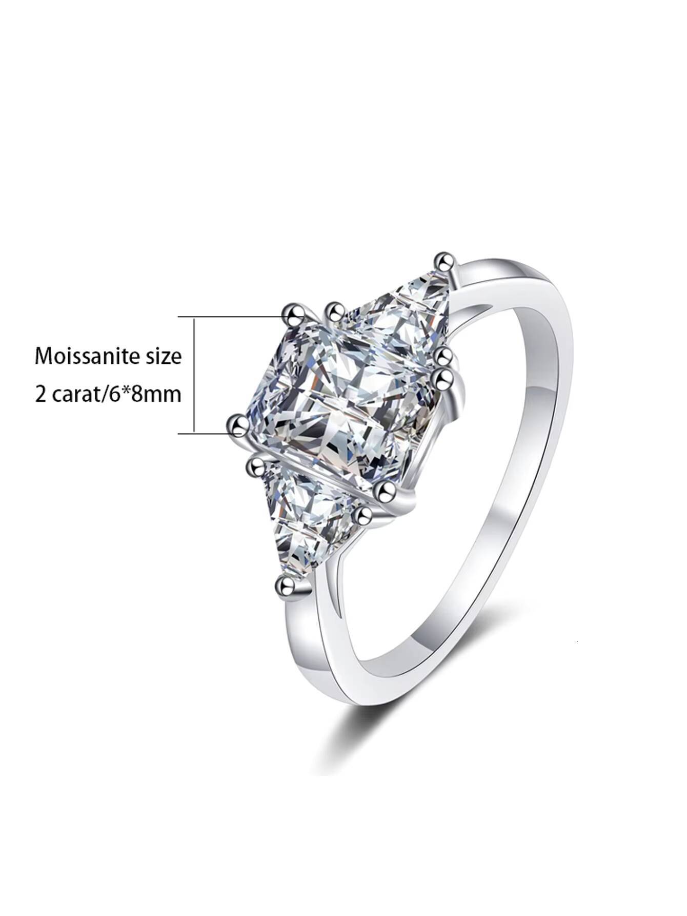 Luxury Vintage Sterling Silver Moissanite Wedding Ring Set Diamond Gold Plated Sterling Silver Moissanite Ring
