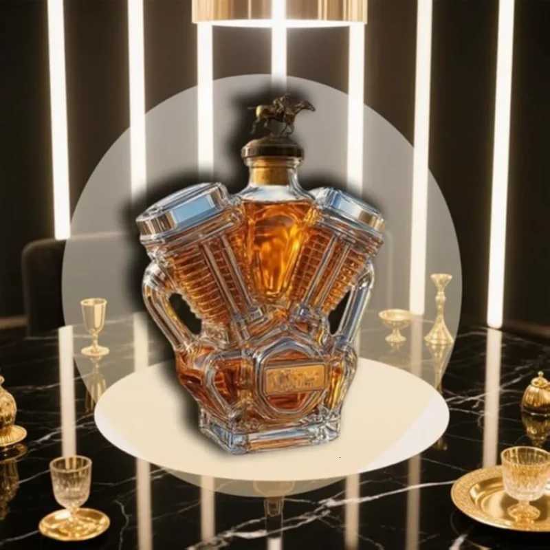 New V8 Whiskey Bottle Motorcycle Engine Wine Bottle Vtwin Engine Whiskey Bottle Handmade Motorcycle Engine Decanter For Whiskey Y251024